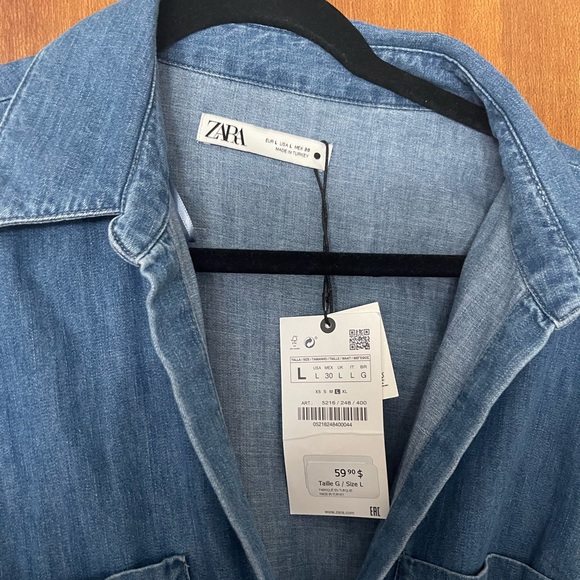 ✨NWT✨ Zara Denim Wrap Dress - Picture 3 of 7